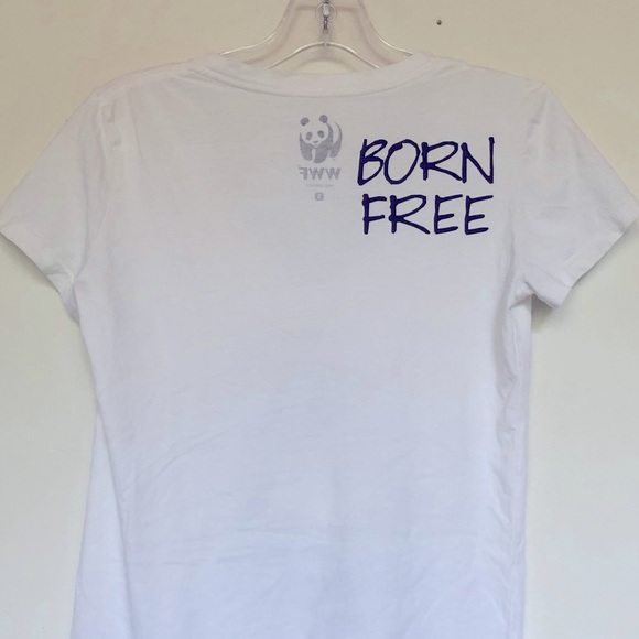 WWF Born Free Tiger V neck t shirt - Picture 3 of 6
